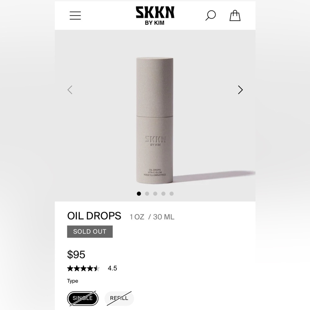 SKKN by Kim OIL DROPS VITA-C GLOW, 1 FL OZ  NEW